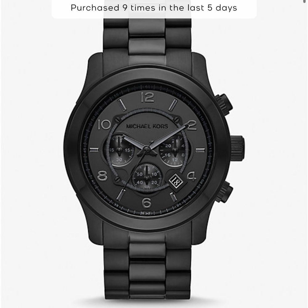 Michael Kors Oversized Runway Watch in Black